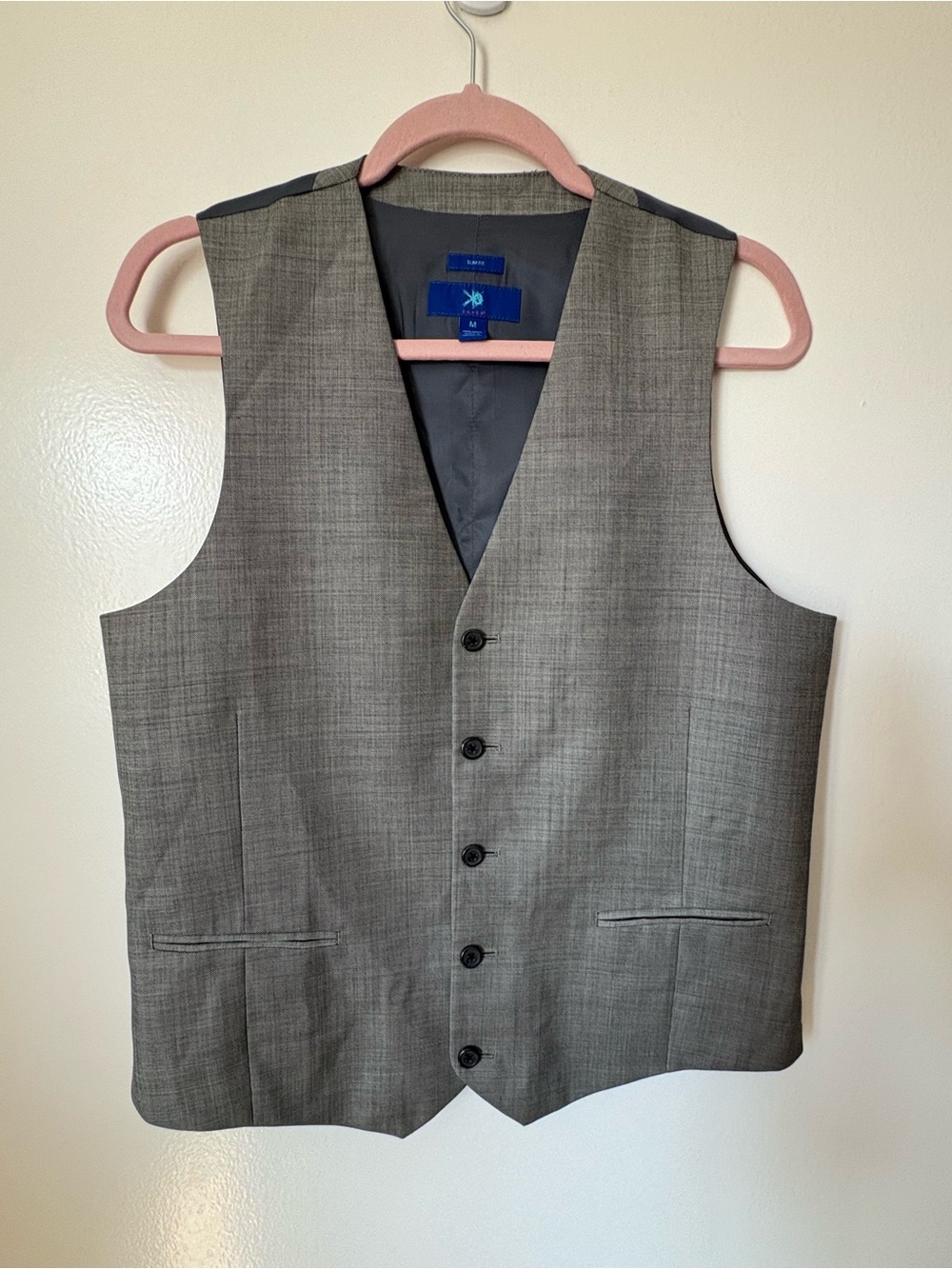 Egara Men's Gray Dress Vest - Classic Five-Button Waistcoat